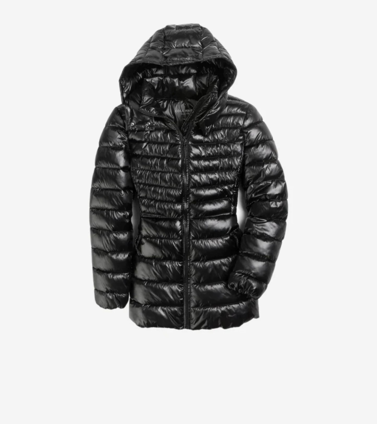 Women's Quilted Pearl Faux Down Jacket with Removable Hood (8014068351223)