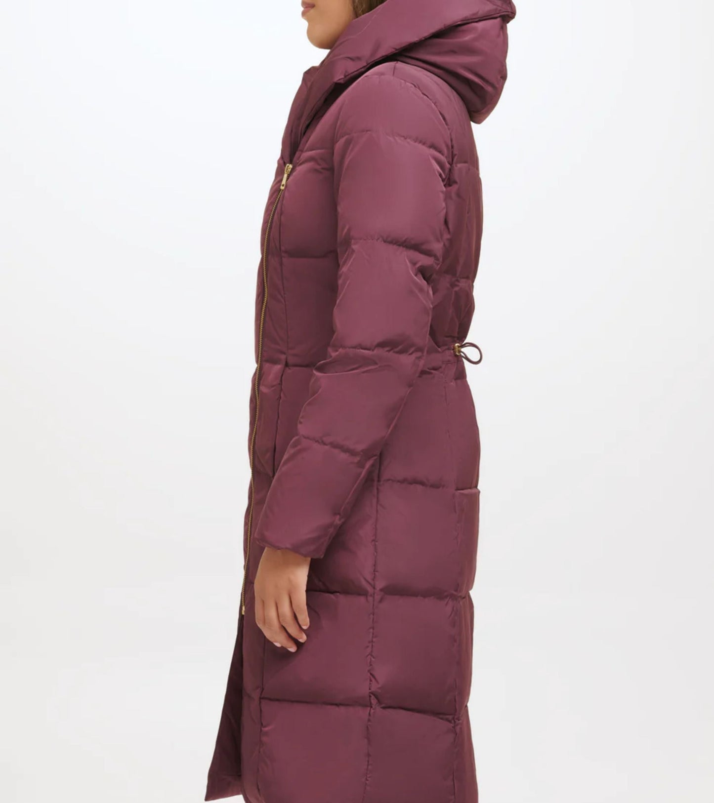 Women's Taffeta Down Double Breasted Zip Front Coat (8014452523255)