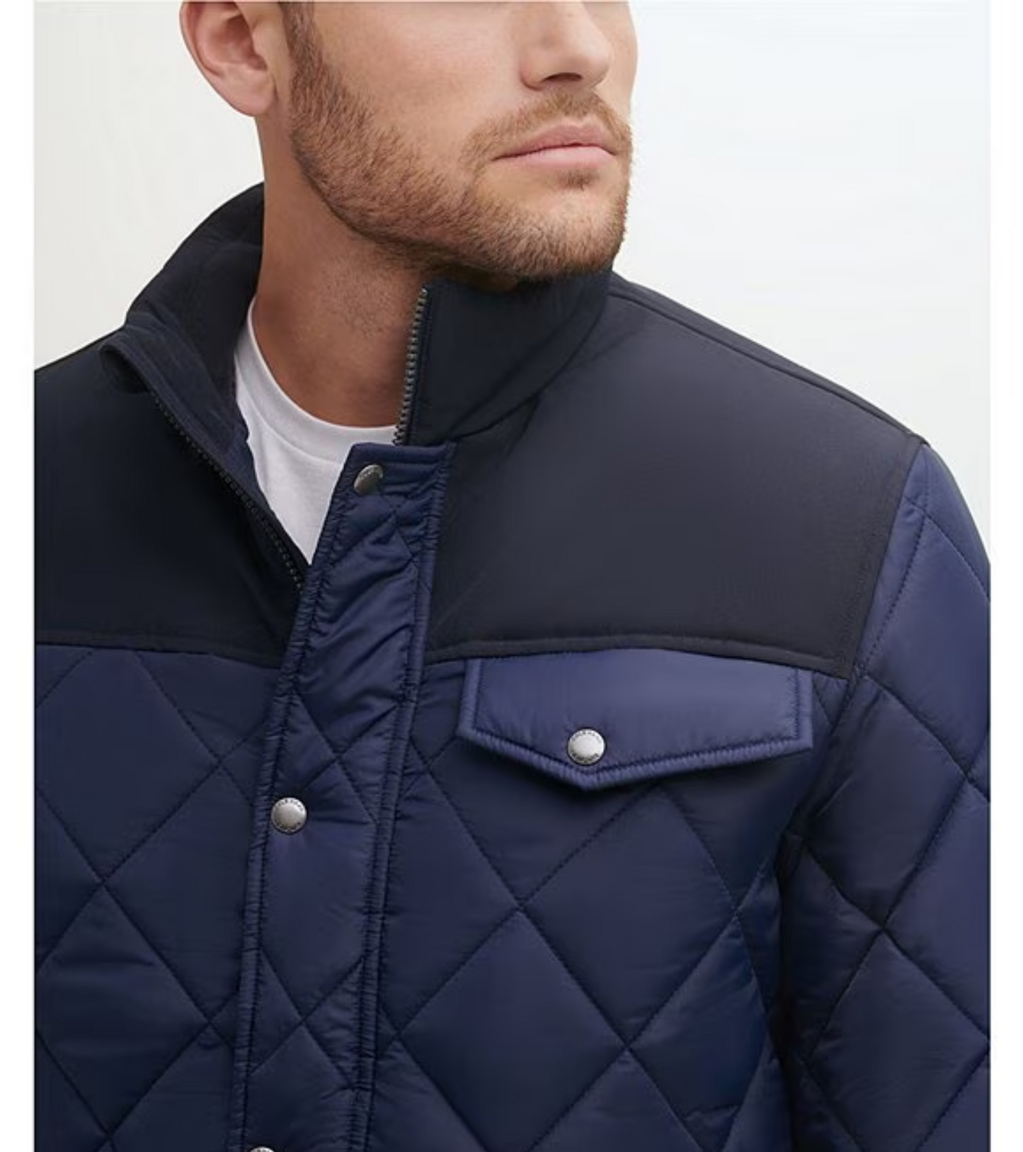 Տղամարդու Tonal-Mixed-Media Sherpa Lined Quilted բաճկոն