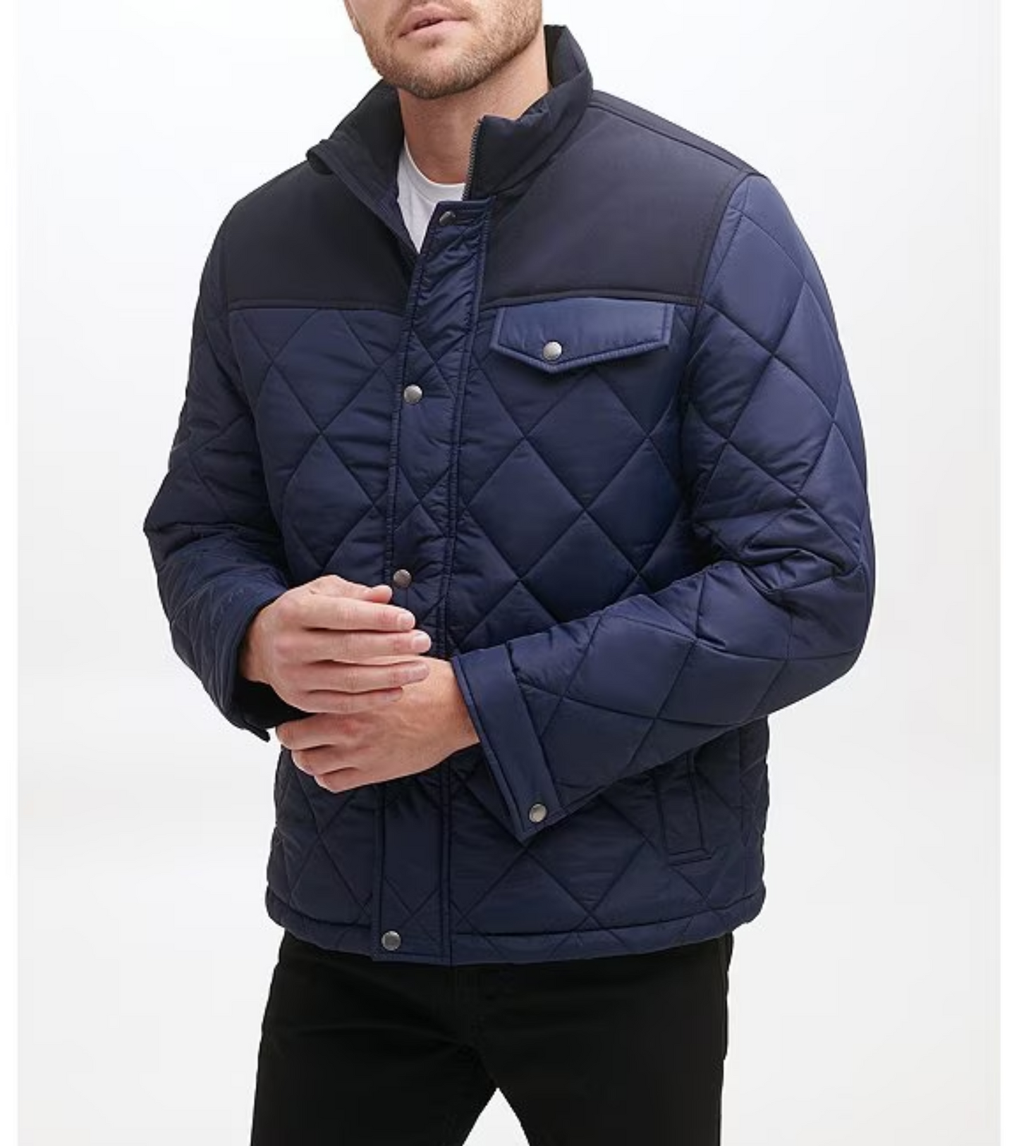Տղամարդու Tonal-Mixed-Media Sherpa Lined Quilted բաճկոն