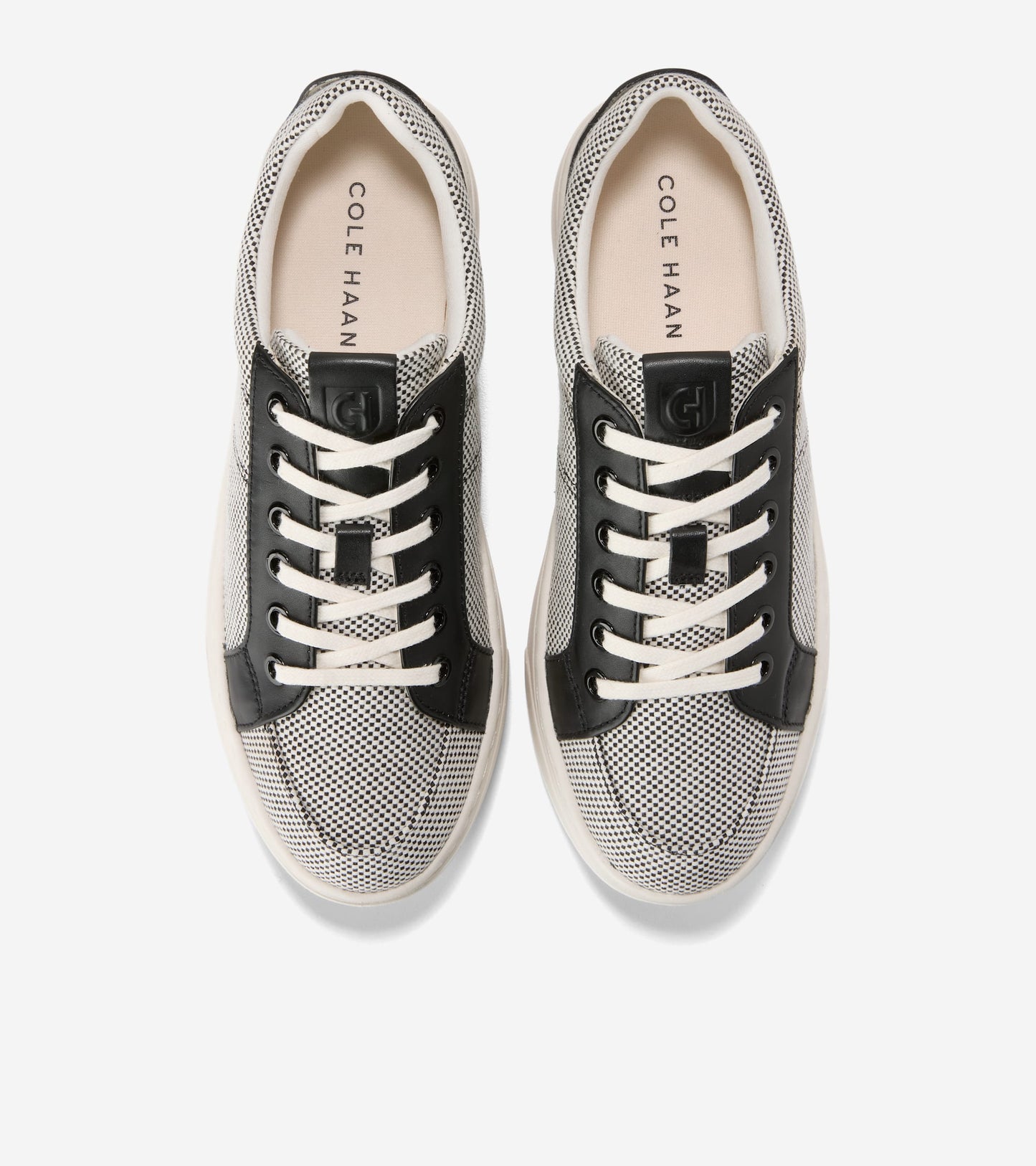 W32402:IVORY CANVAS/BLACK LEATHER