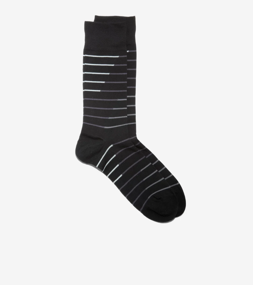 Men's Birdseye Stripe Dress Crew Socks
