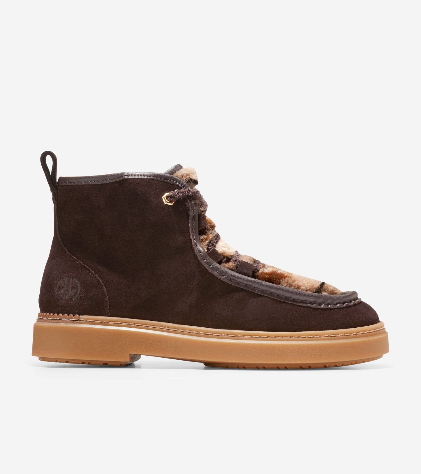 W26326:CH DARK CHOCOLATE WP SUEDE/ BROWN PLAID FUR/CH DARK CHOCOLATE&IVORY LACES/MEDIUM GUM OS (8086479929591)