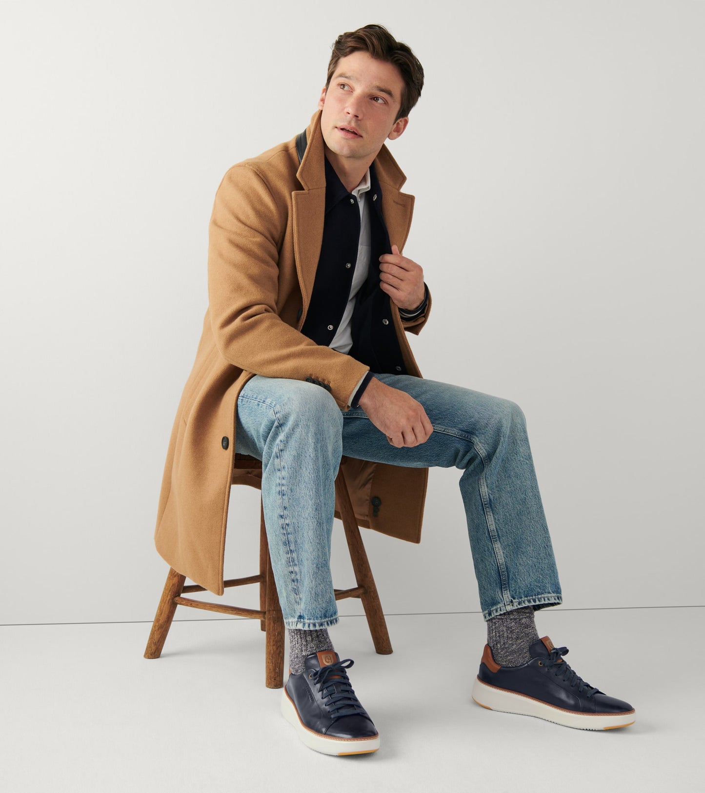 C37158:NAVY BLAZER LTHR/CH BRITISH TAN/IVORY (8086206218487)