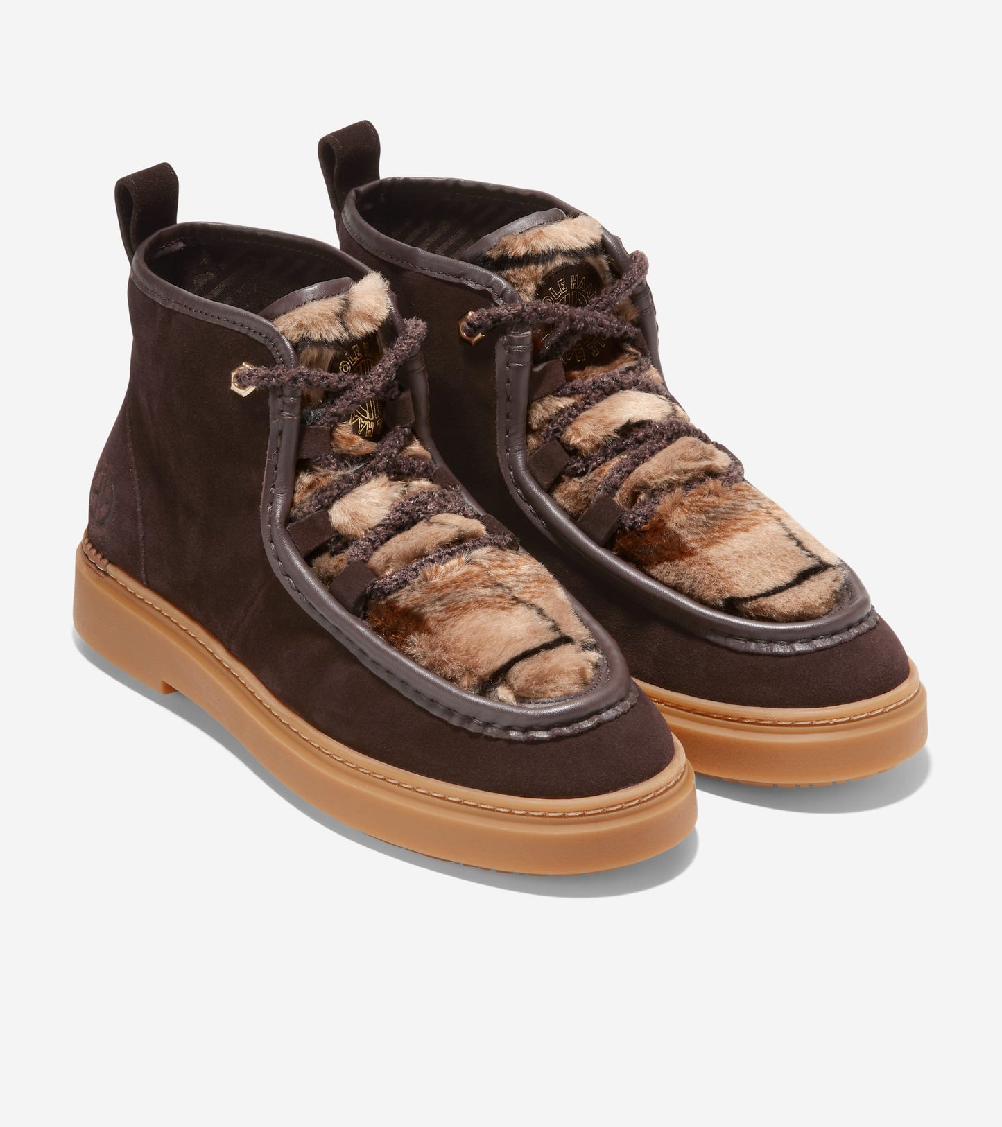 W26326:CH DARK CHOCOLATE WP SUEDE/ BROWN PLAID FUR/CH DARK CHOCOLATE&IVORY LACES/MEDIUM GUM OS (8086479929591)