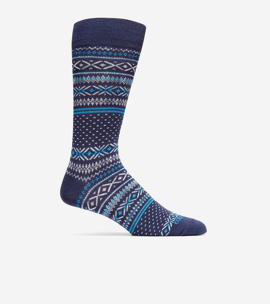 Fair Isle Dress Crew Socks (7911790215415) (8088727879927)