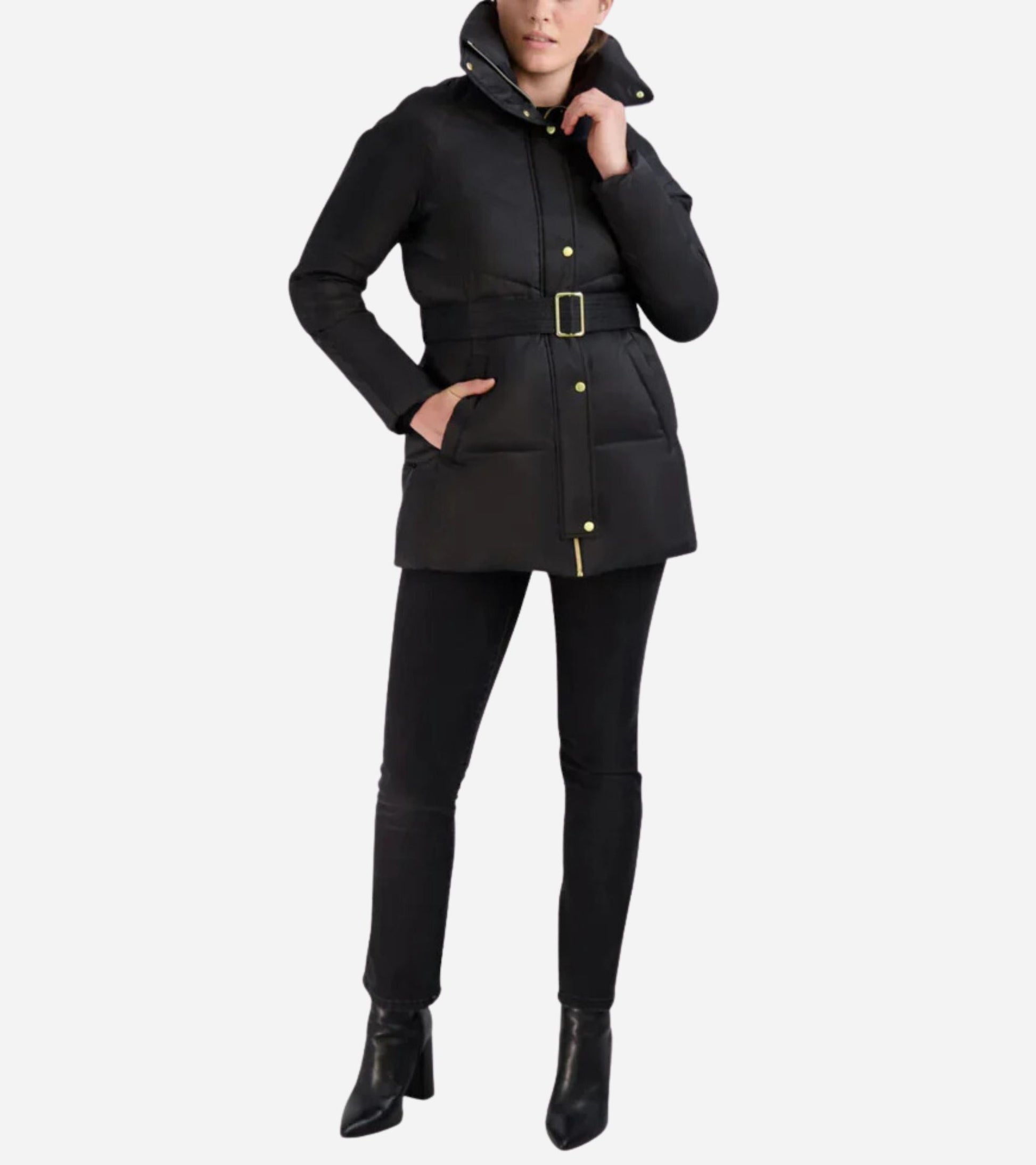 Women's Belted Zip-up Jacket (8014388986103)