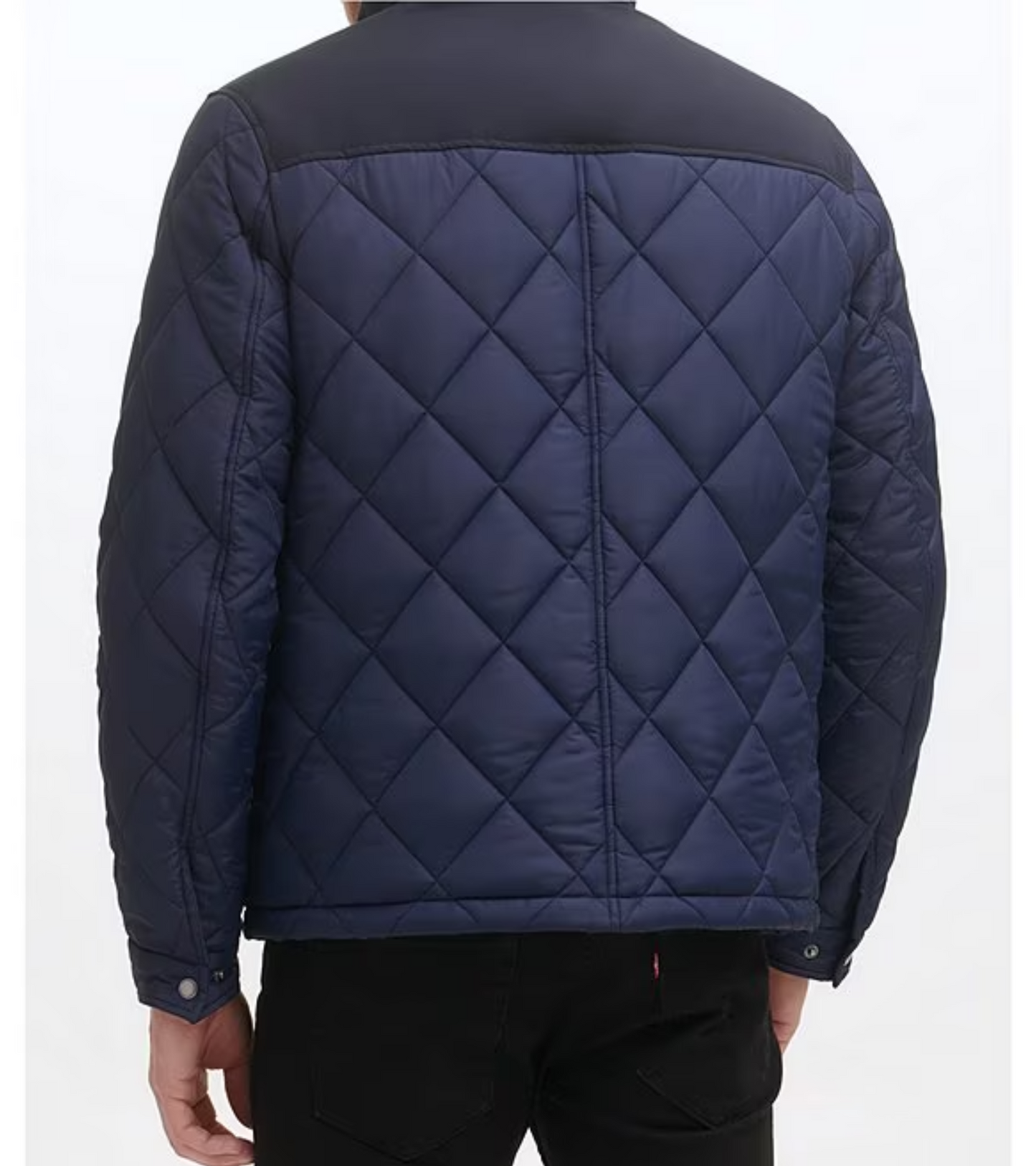 Men's Tonal-Mixed-Media Sherpa Lined Quilted Jacket