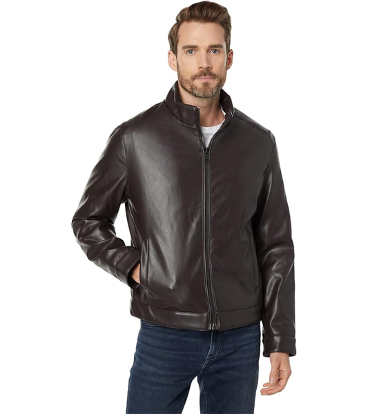 Տղամարդու Faux Leather Moto բաճկոն