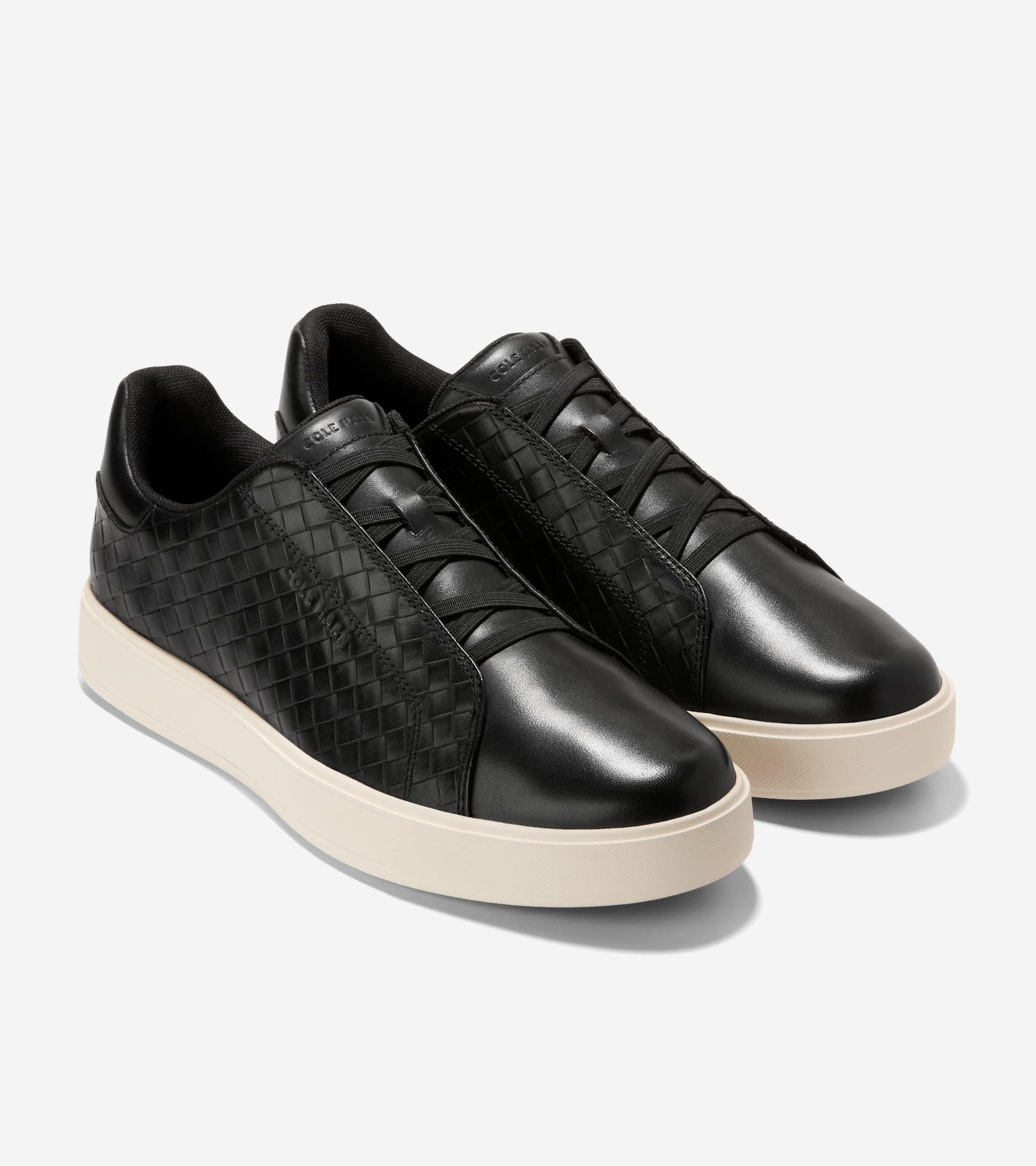 C43709:BLACK WOVEN EMBOSS / IVORY