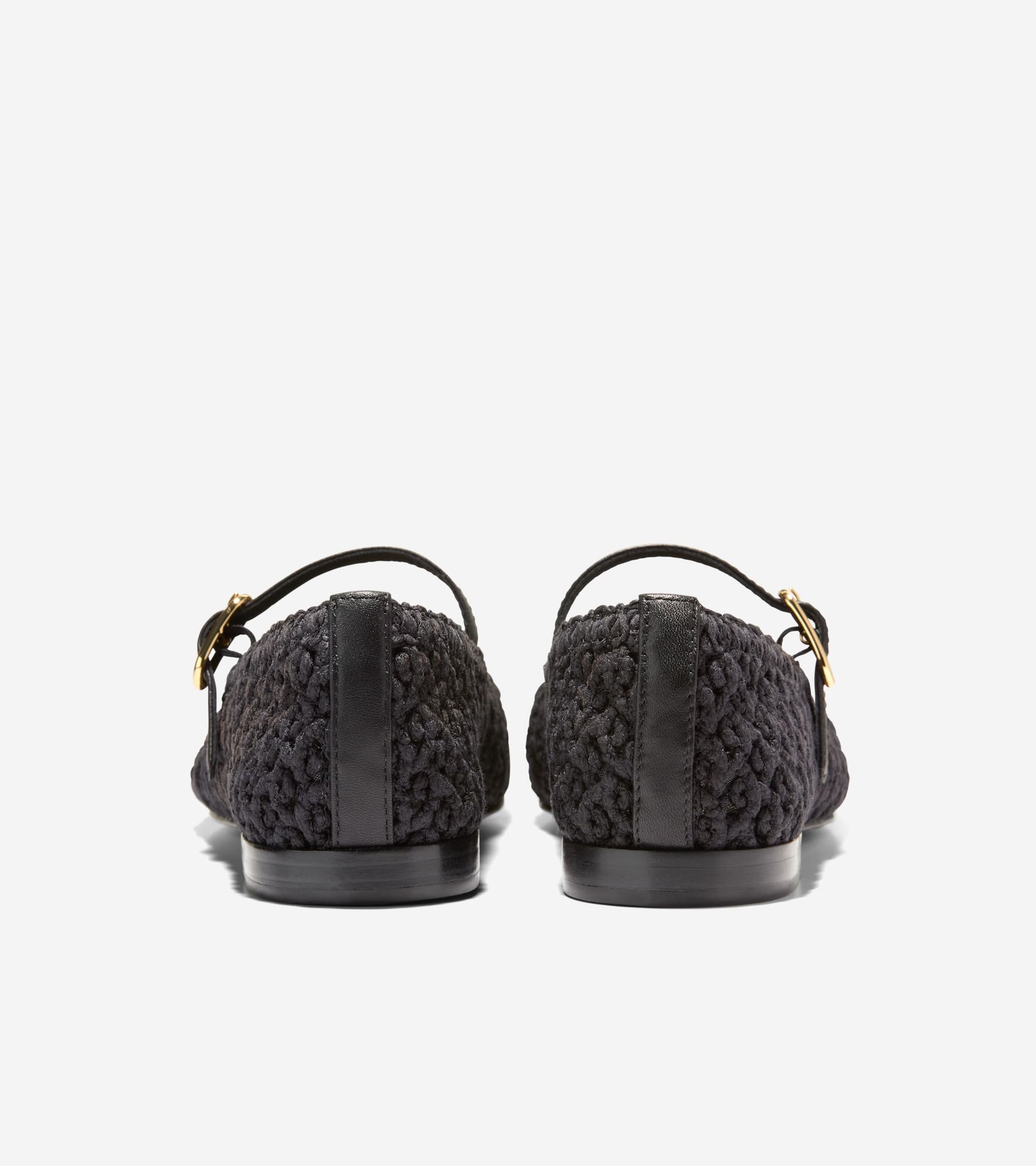 W36655:BLACK WOVEN FABRIC / LEATHER