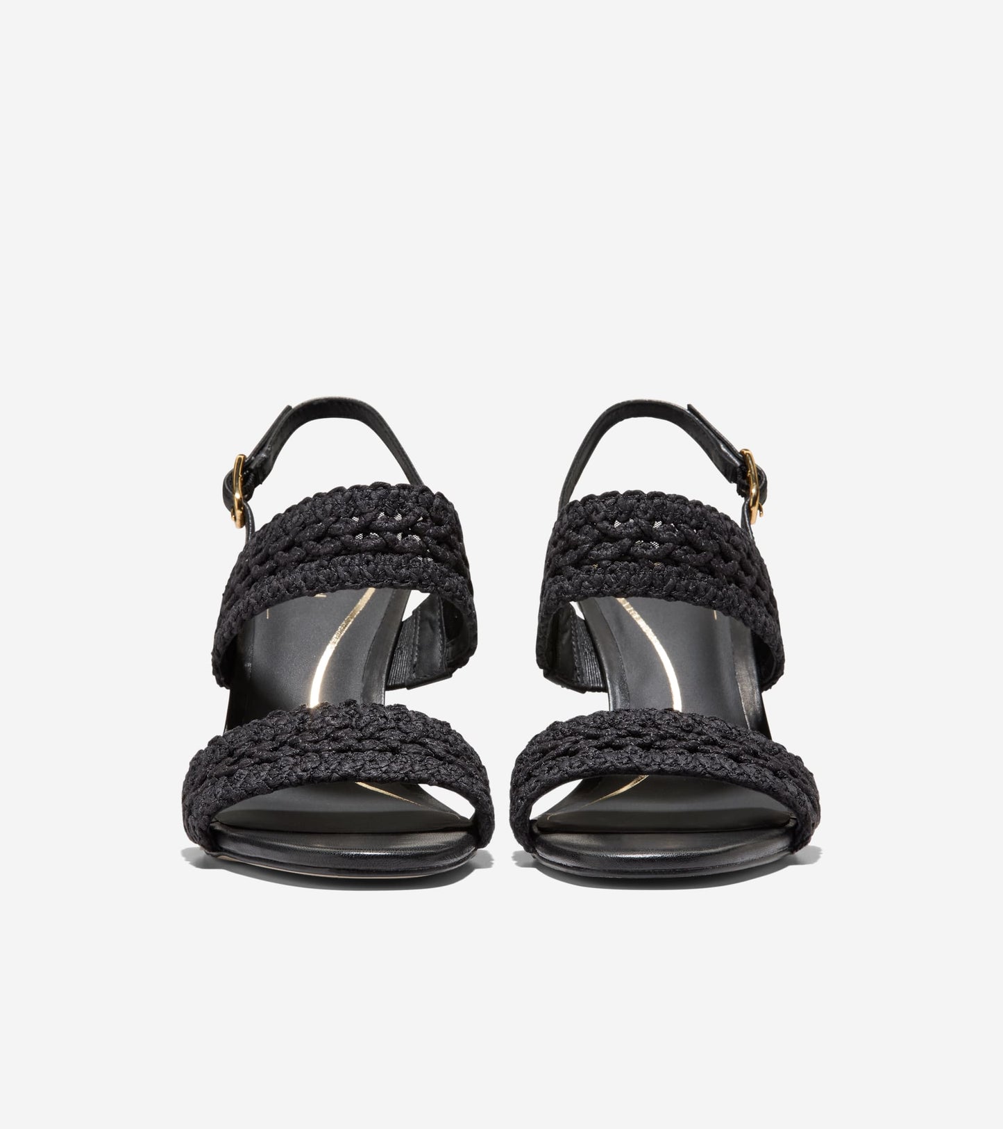 W36806:BLACK WOVEN FABRIC / LEATHER
