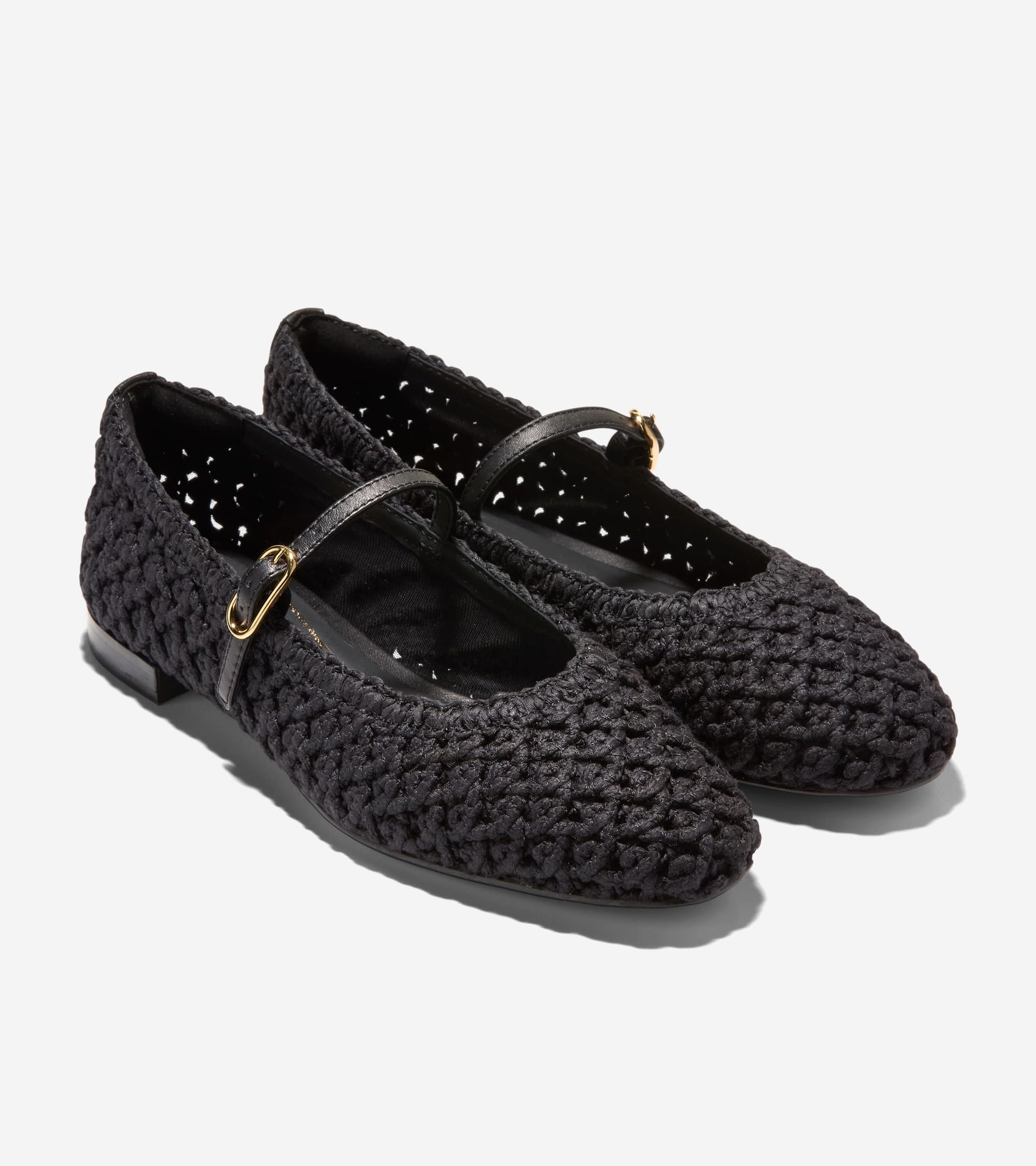 W36655:BLACK WOVEN FABRIC / LEATHER