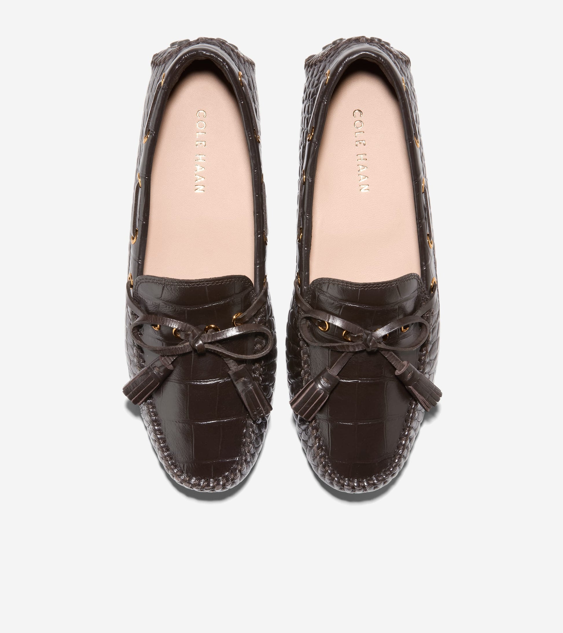 W32075:CH DK CHOCOLATE CROC PRT LTR