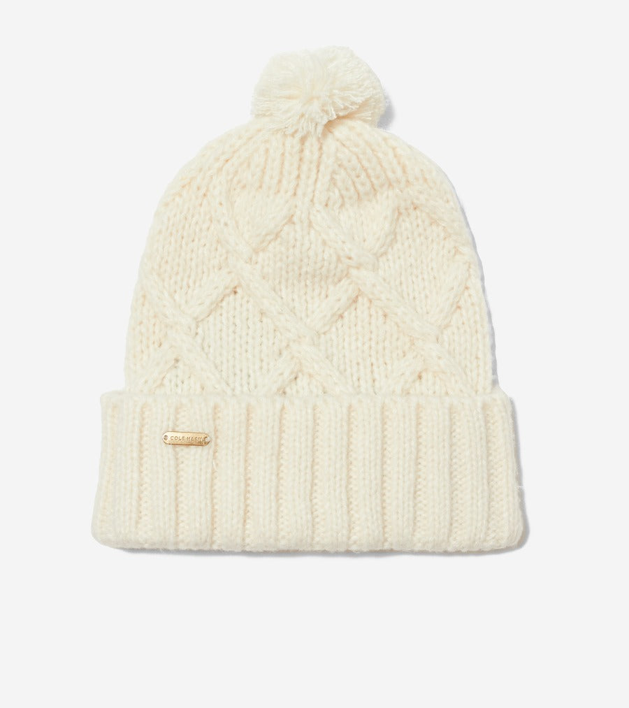 Diamond Cable Pom Hat